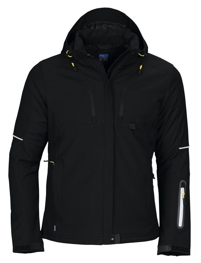 [643413-99-3] Projob - 3413 Dames Gevoerde Softshell Jas (XS, Zwart)
