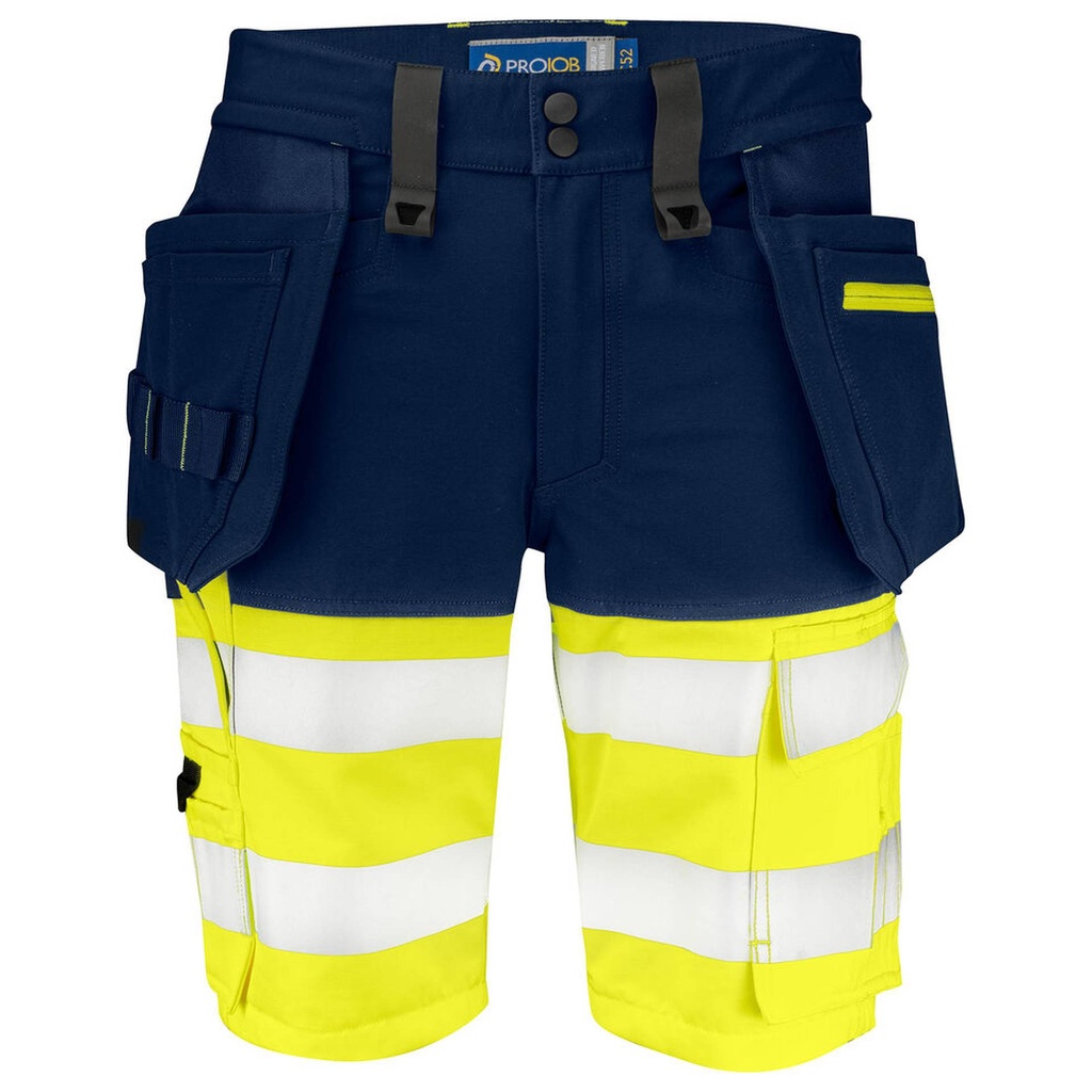 [646580-10-48] Projob - 6580 Signalisatie Stretchshort En Iso 20471 Klasse 1 (C48, Geel/Marine)