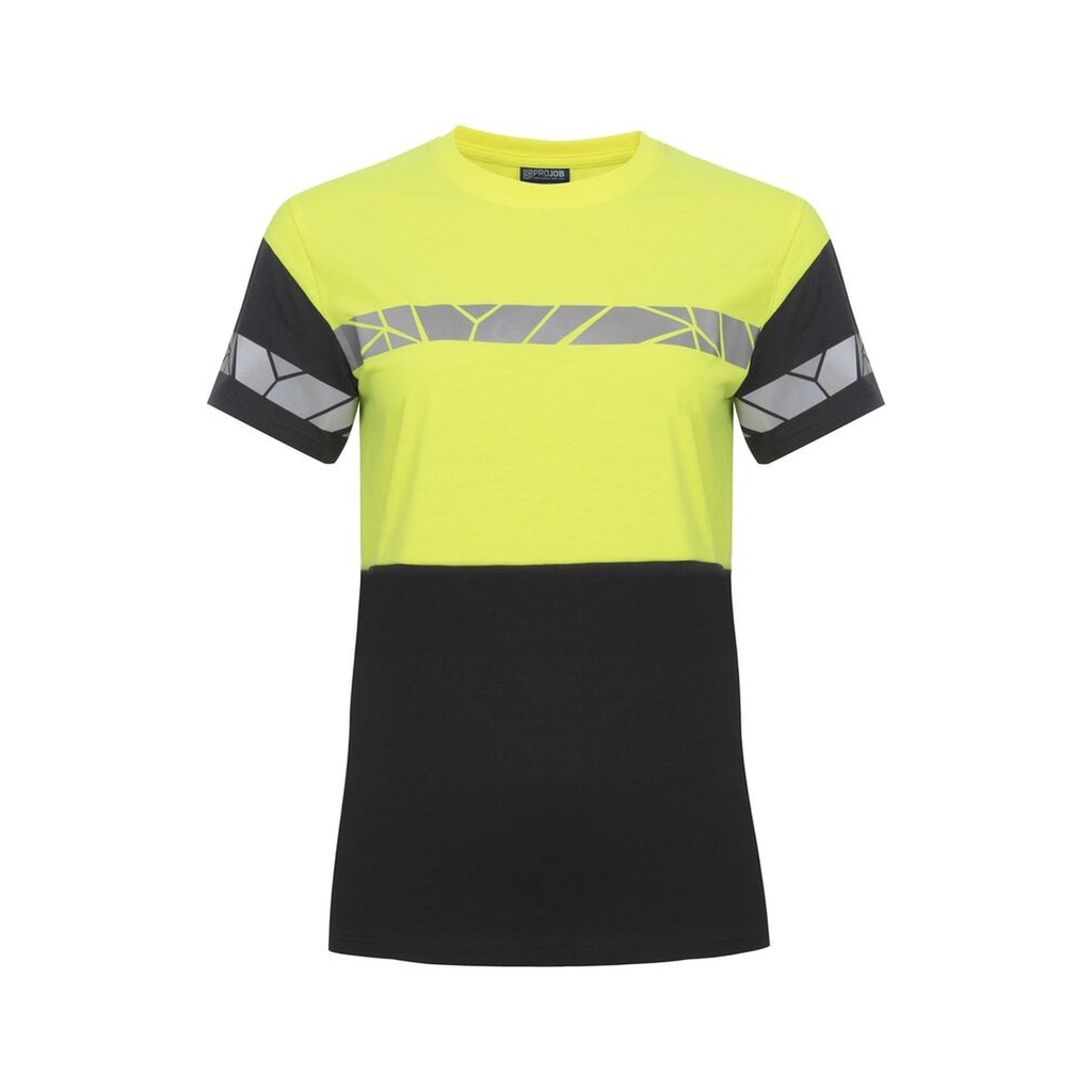 [647005-9910-3] Projob - 7005 T-Shirt Dames (XS, Zwart/geel)