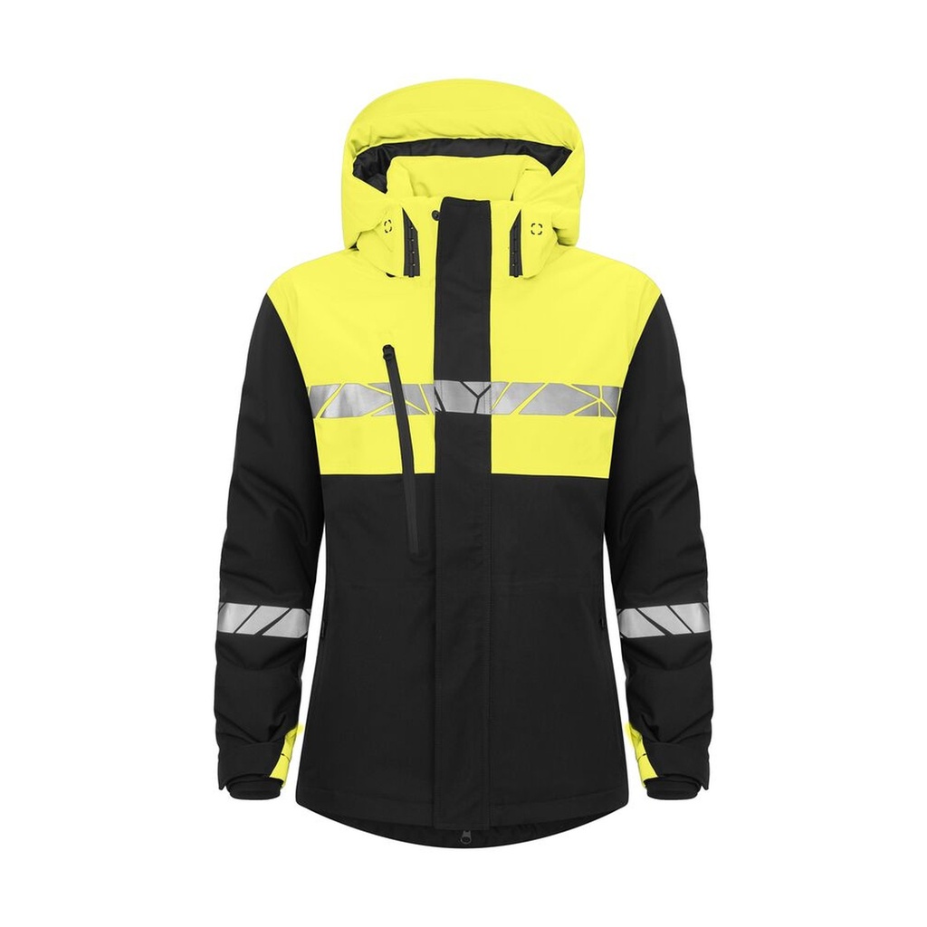 [647420-9910-3] Projob - 7420 Gevoerde Functionele Jas Dames (XS, Zwart/geel)