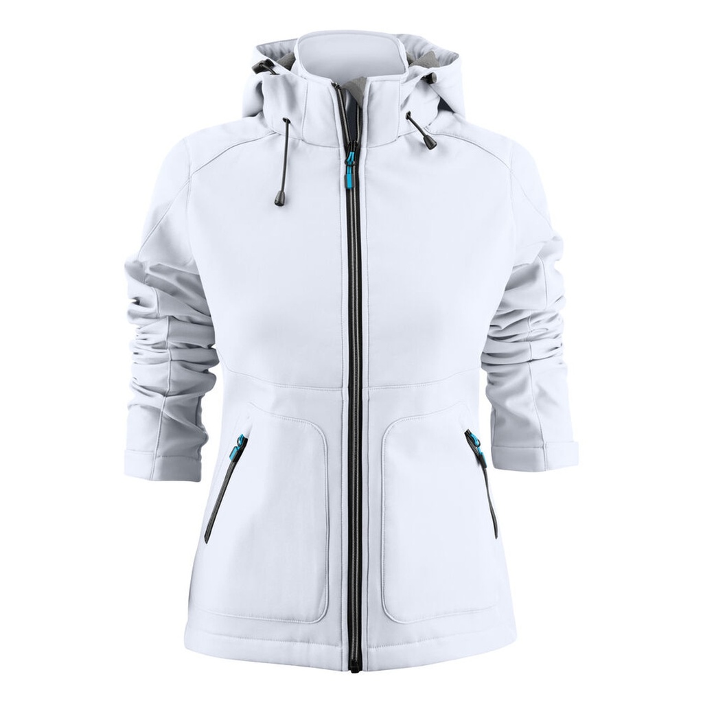 [2261062-100-3] Printer - Karting Softshell Jas Dames (XS, Wit)
