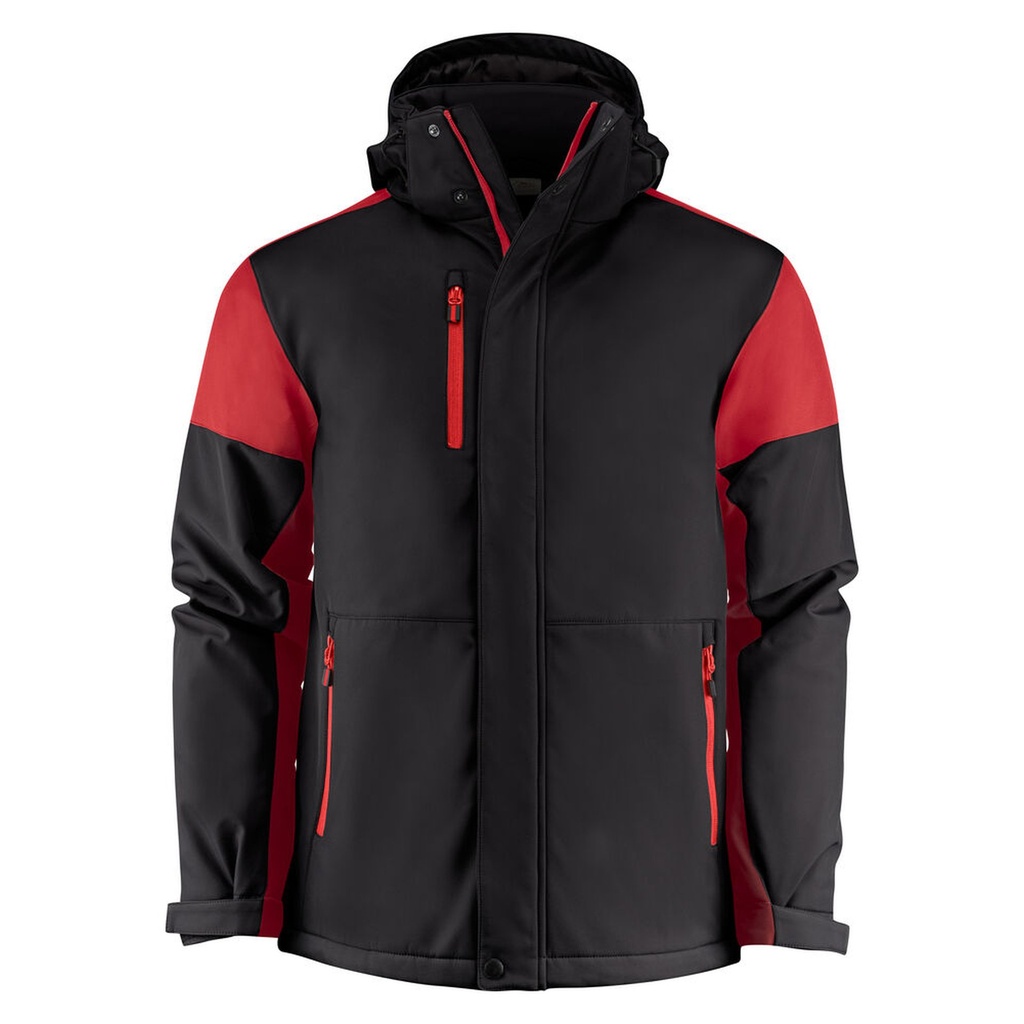 [2261071-9040-4] Printer - Prime Padded Softshell Jas Heren (S, Zwart/Rood)