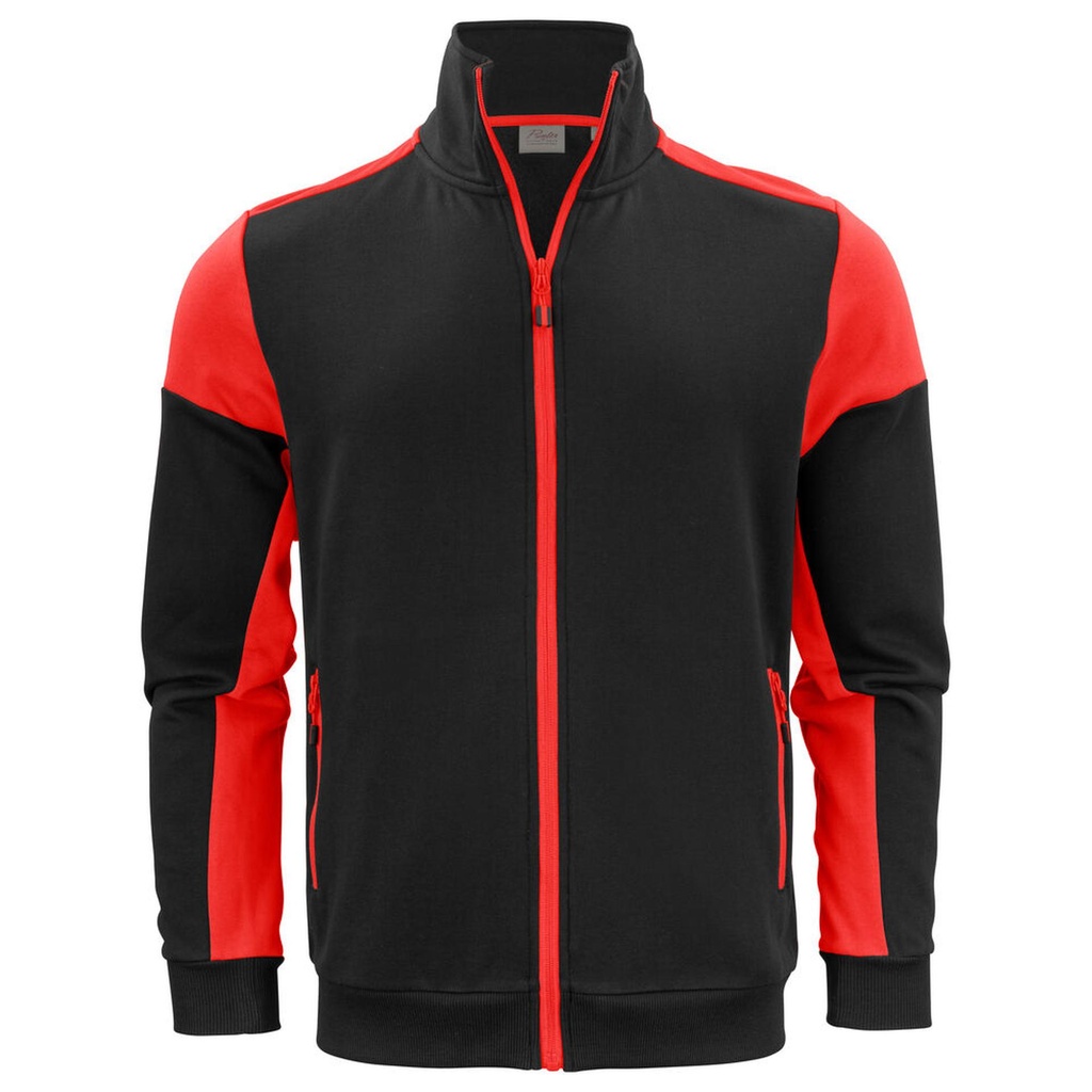 [2262061-9040-4] Printer - Prime Sweater Volledige Rits Heren (S, Zwart/Rood)