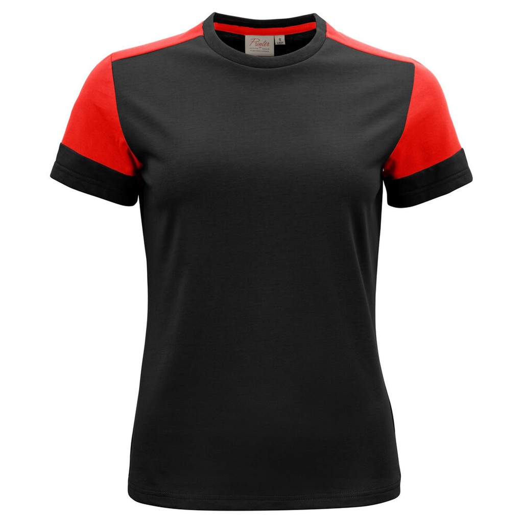 [2264031-9040-3] Printer - Prime T-Shirt Dames (XS, Zwart/Rood)