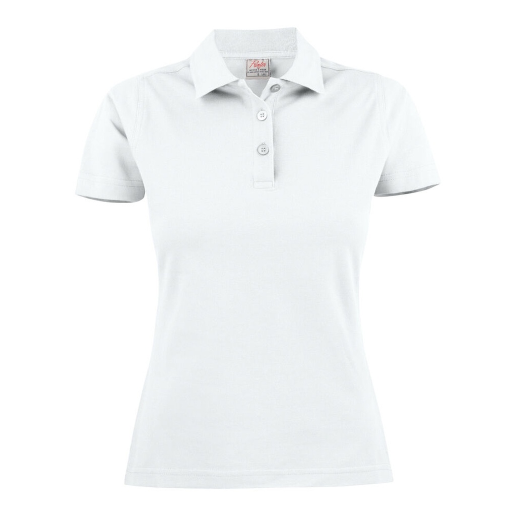 [2265009-100-3] Printer - Surf Polo Pique Dames (XS, Wit)