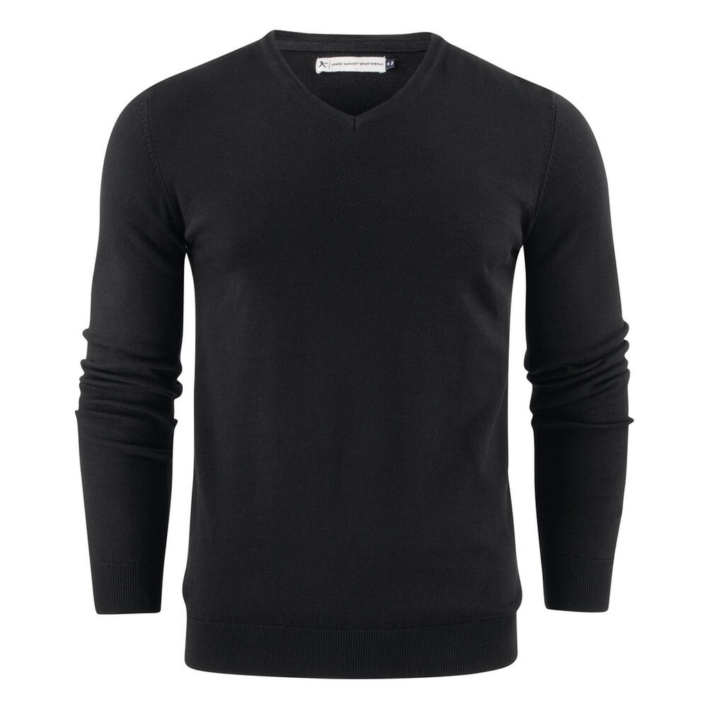 [2112507-900-4] James Harvest - Ashland V Gebreide Sweater Heren (S, Zwart)