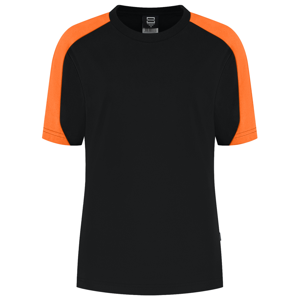 [106109BlackOrangeXS] Tricorp - T-shirt Bicolor Redefined Dames (XS, BlackOrange)