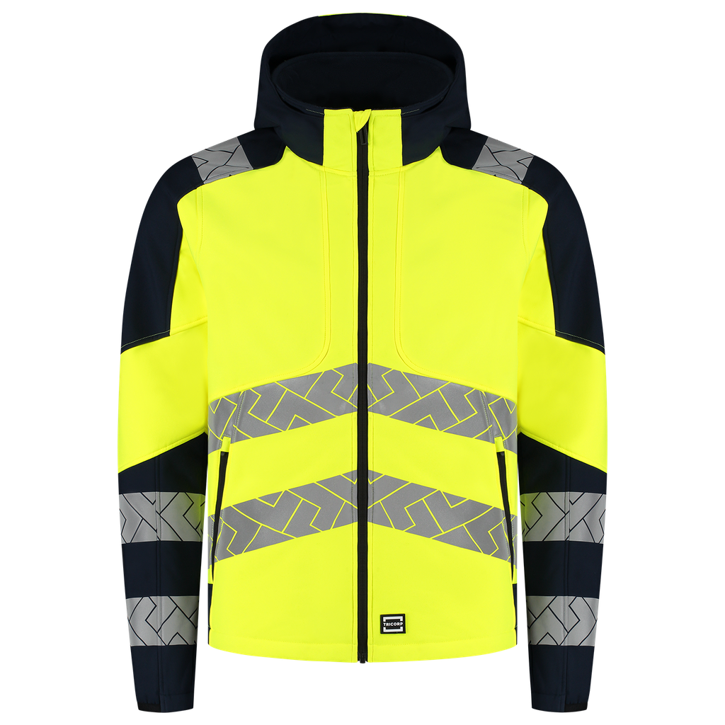 [406109FluoryellowInkXS] Tricorp - Softshell Capuchon High Vis Redefined (XS, FluoryellowInk)