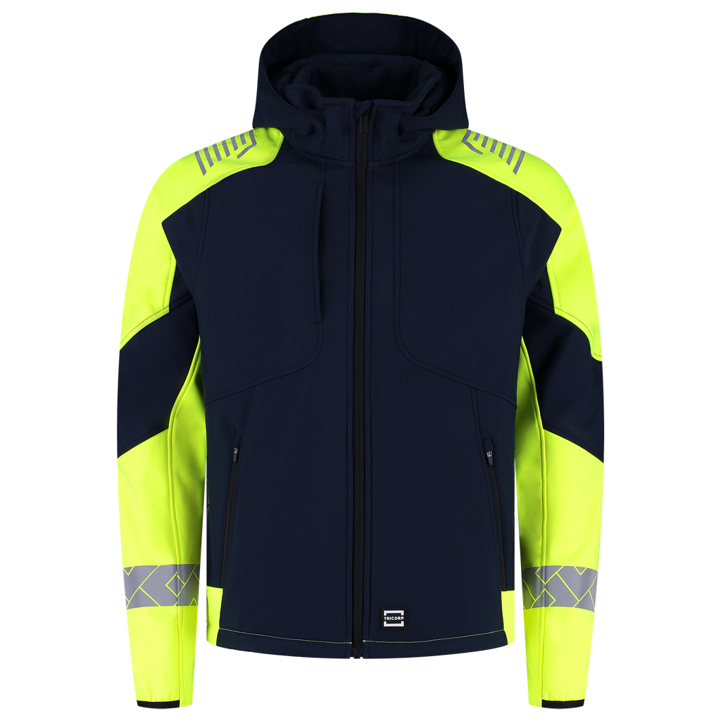 [406111InkFluoryellowXS] Tricorp - Softshell Capuchon Reflective Redefined (XS, InkFluoryellow)