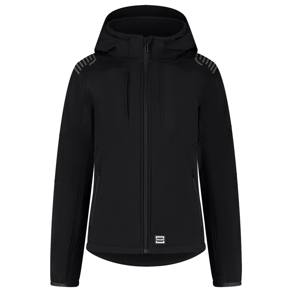 [406113BlackXS] Tricorp - Softshell Capuchon Luxe Redefined Dames (XS, Black)