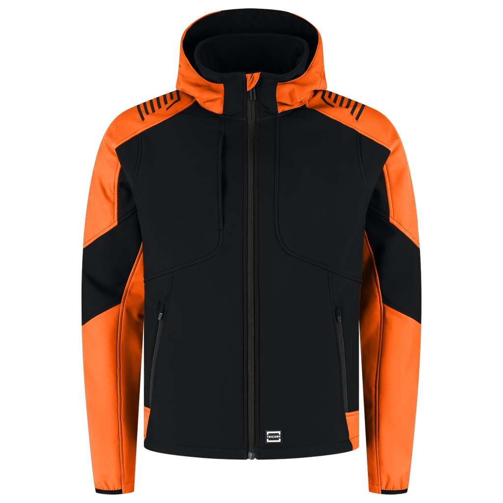 [406118BlackOrangeXS] Tricorp - Softshell Capuchon Bicolor Redefined (XS, BlackOrange)