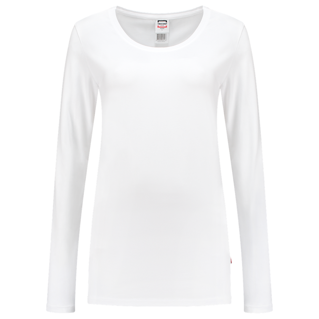 [101010WhiteXS] Tricorp - T-shirt Lange Mouw Dames (XS, Wit)