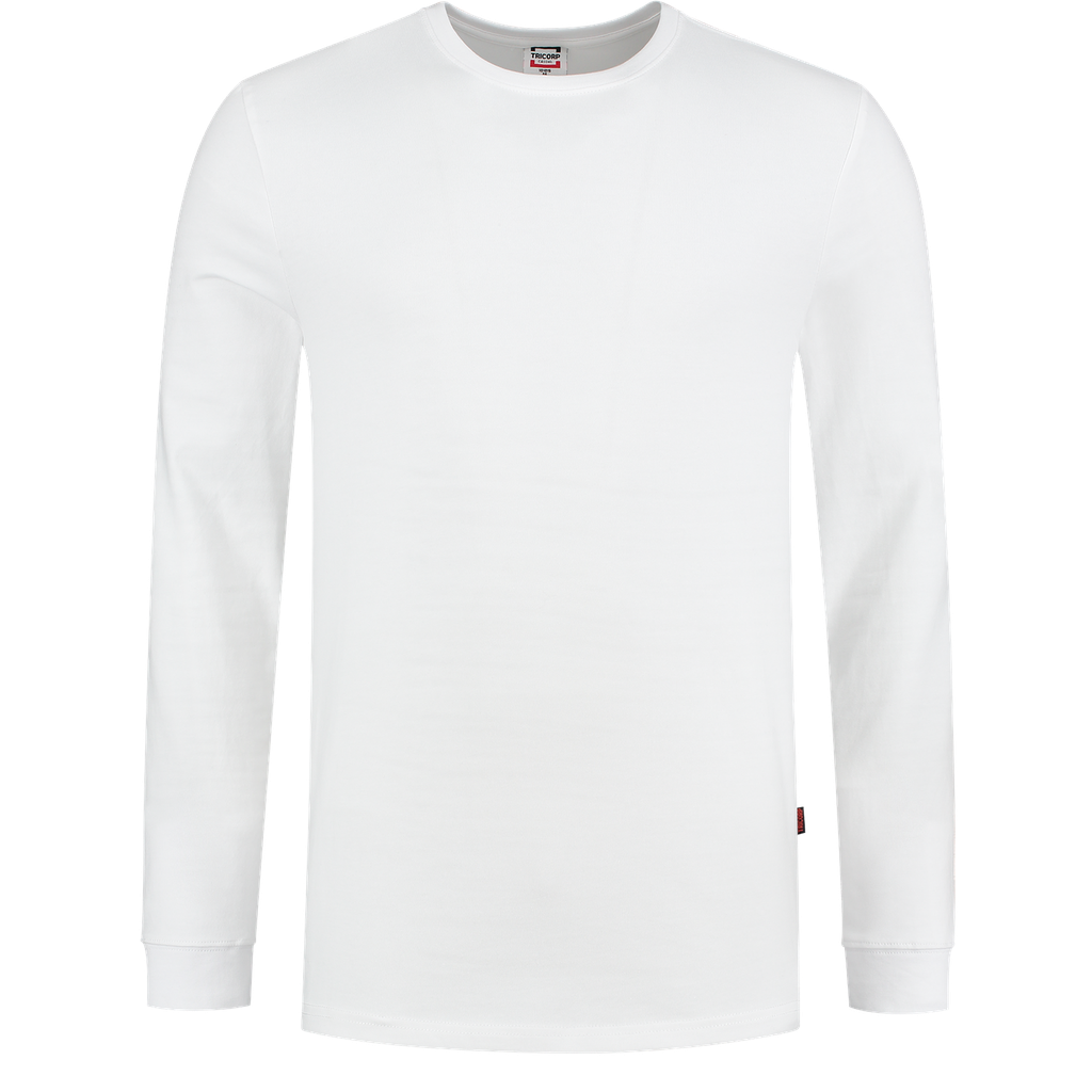 [101015WhiteXS] Tricorp - T-shirt Lange Mouw 60°C Wasbaar (XS, Wit)