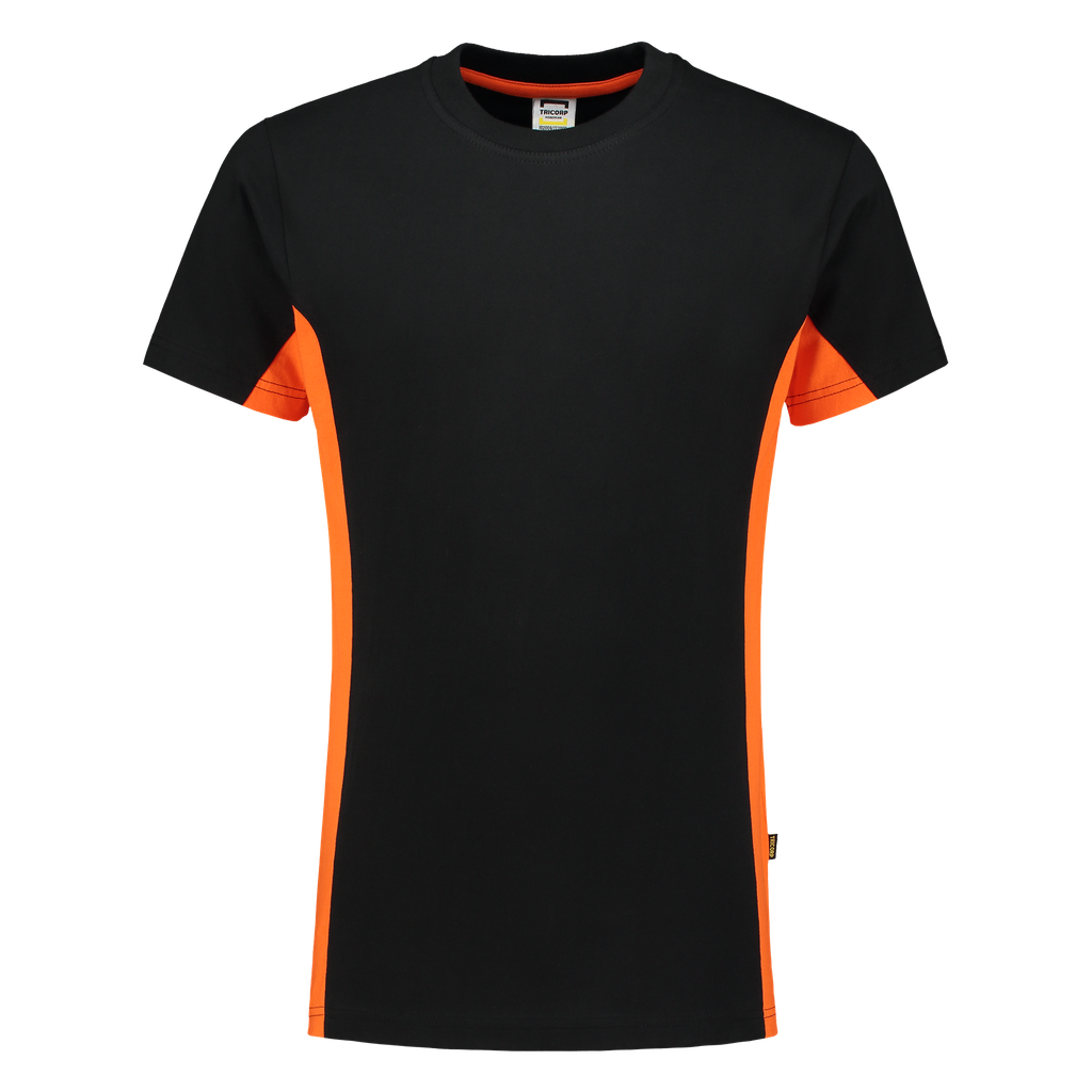 [102004BlackOrangeXS] Tricorp - T-shirt Bicolor (XS, BlackOrange)