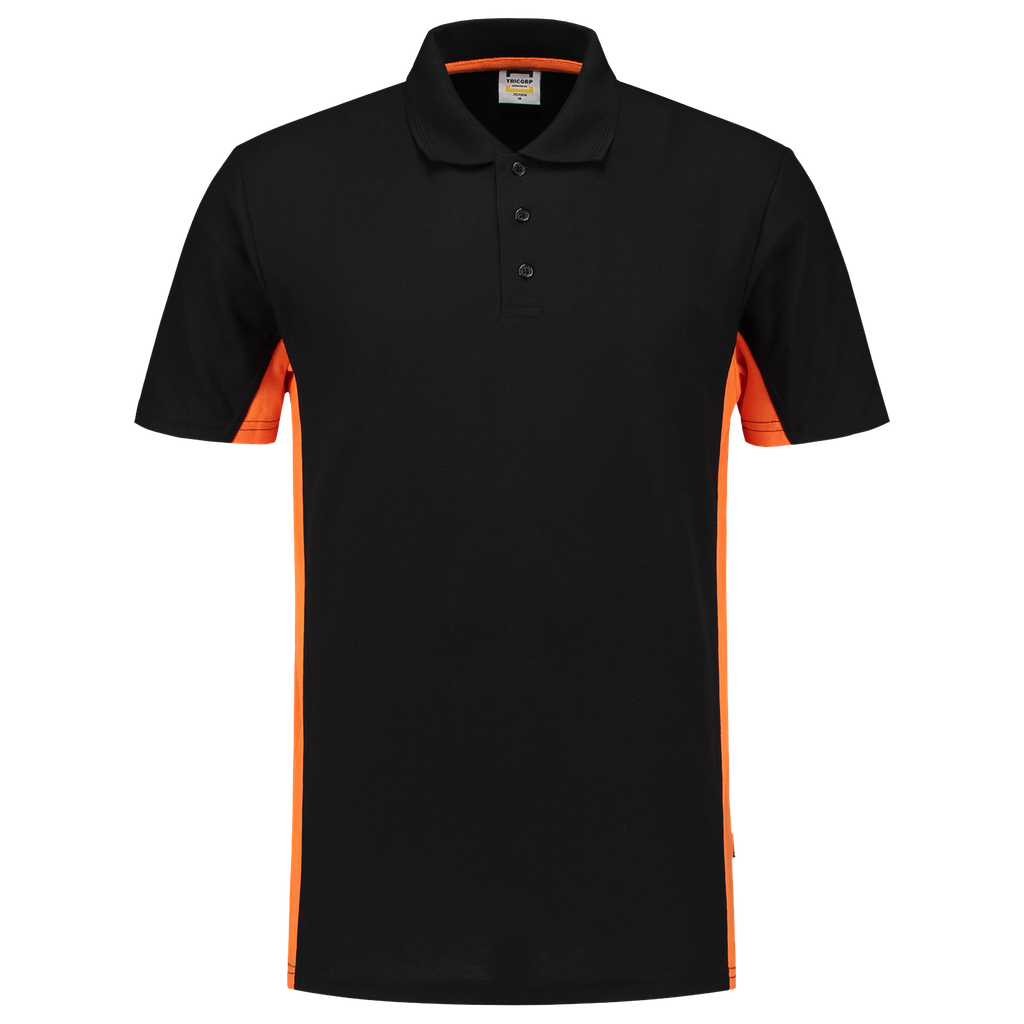 [202004BlackOrangeXS] Tricorp - Poloshirt Bicolor (XS, BlackOrange)