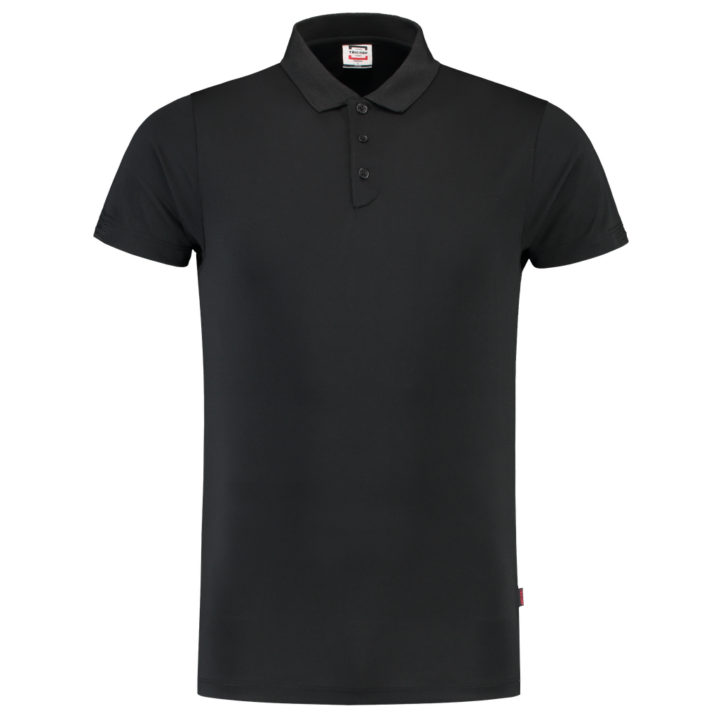 [201001BlackXXS] Tricorp - Poloshirt Cooldry Bamboe Fitted (XXS, Black)