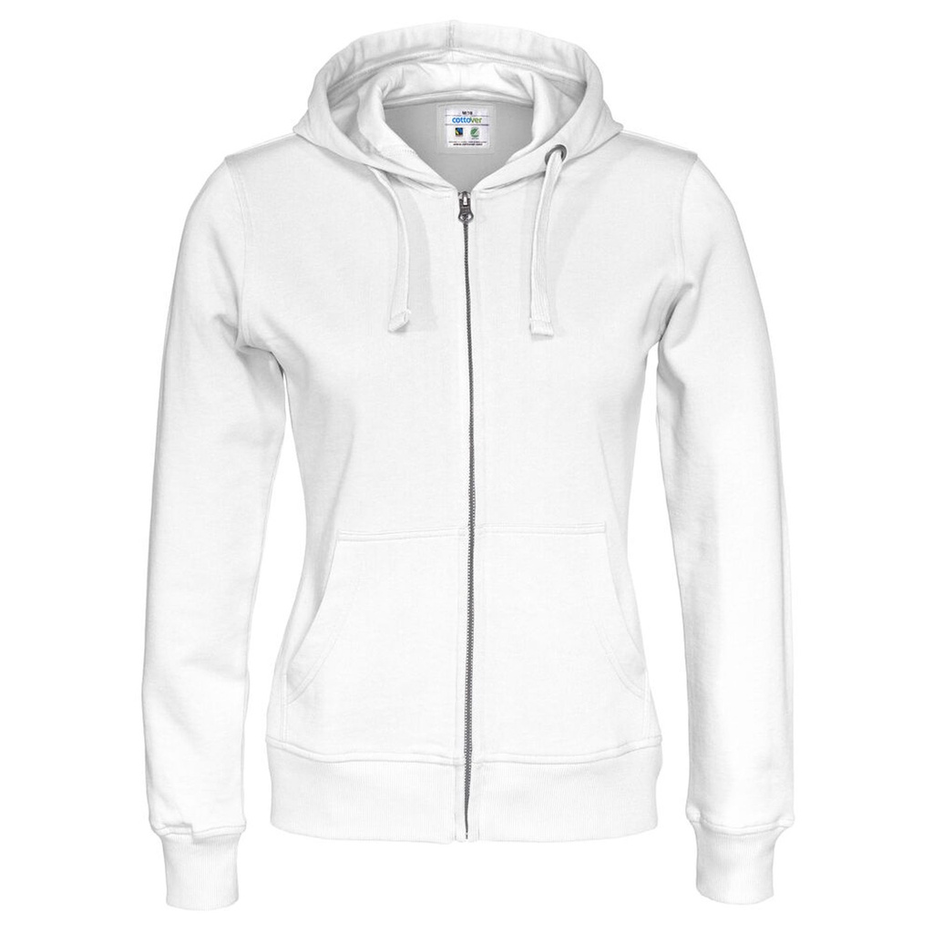 [141009-100-3] Cottover - Hoodie Full Zip Lady  (XS, Wit)