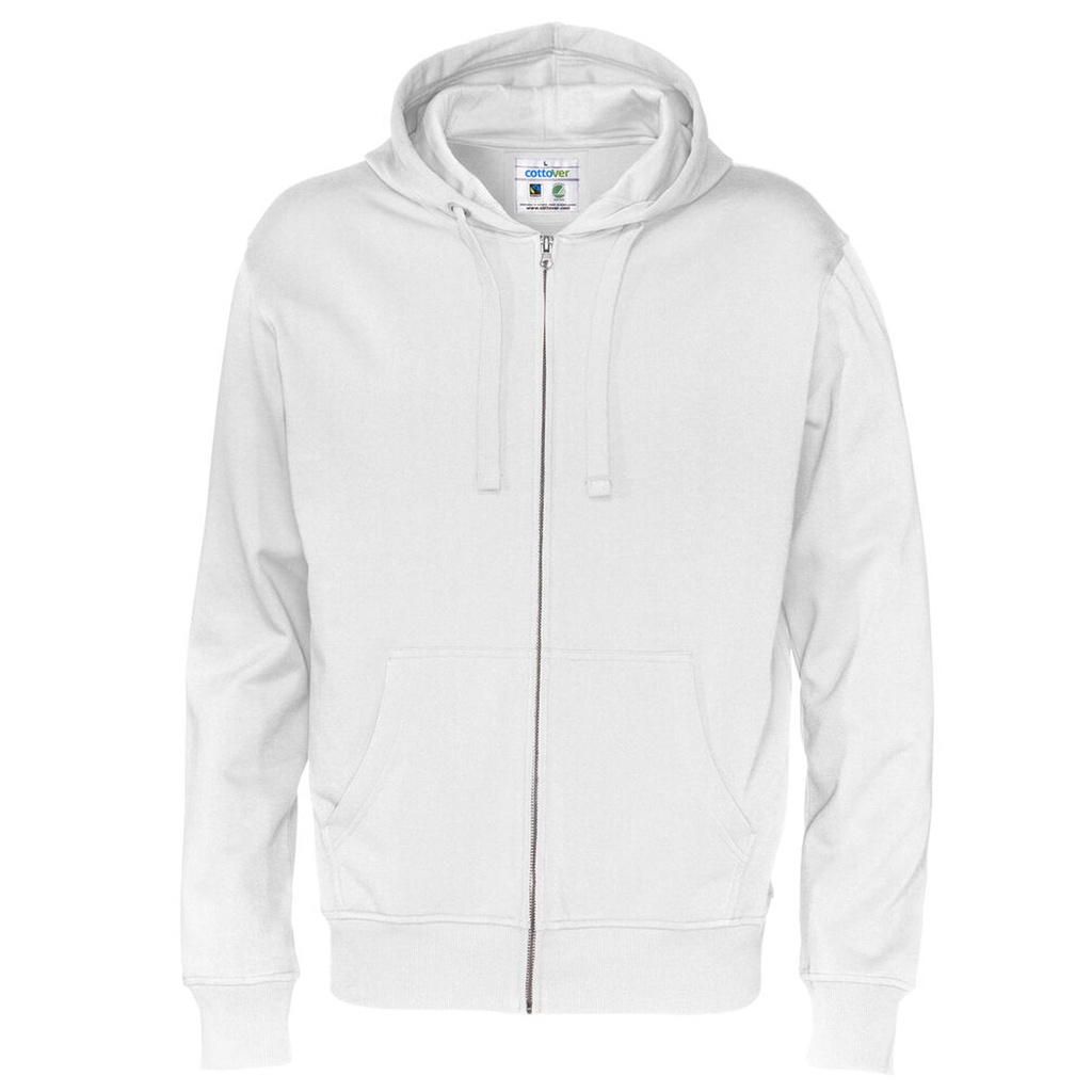 [141010-100-3] Cottover - Hoodie Full Zip Man  (XS, Wit)