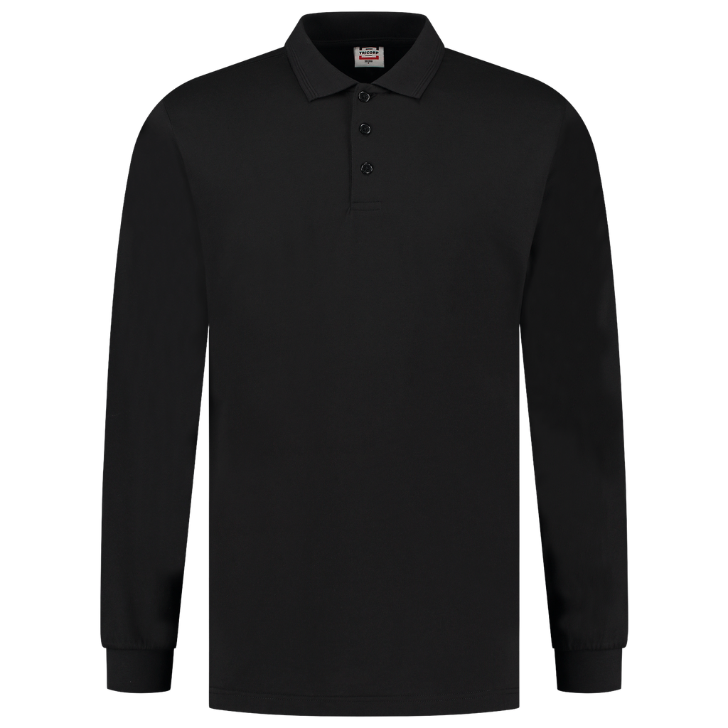 [201019BlackXS] Tricorp - Poloshirt Jersey Lange Mouw (XS, Black)
