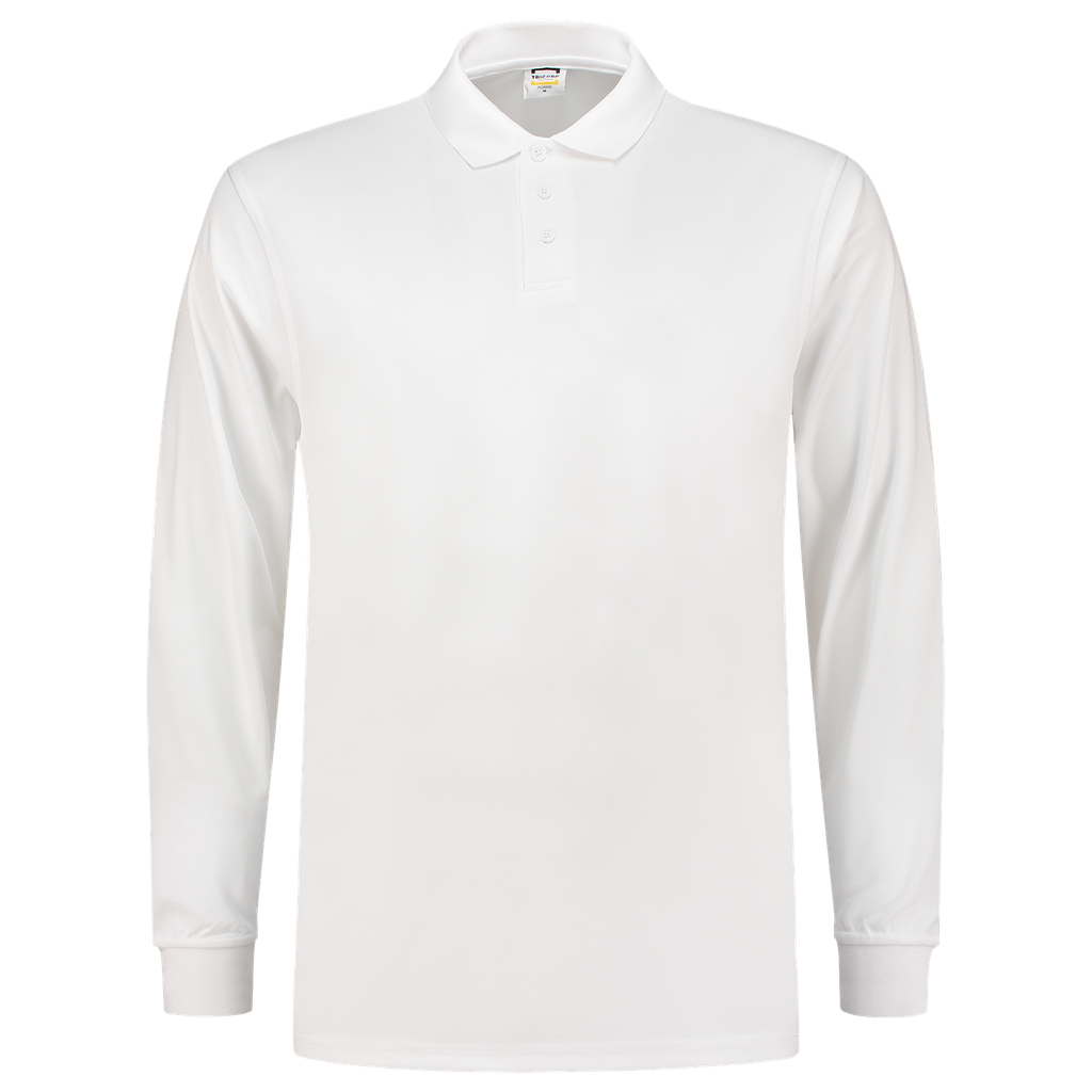 [202005WhiteXS] Tricorp - Poloshirt UV Block Cooldry Lange Mouw (XS, Wit)