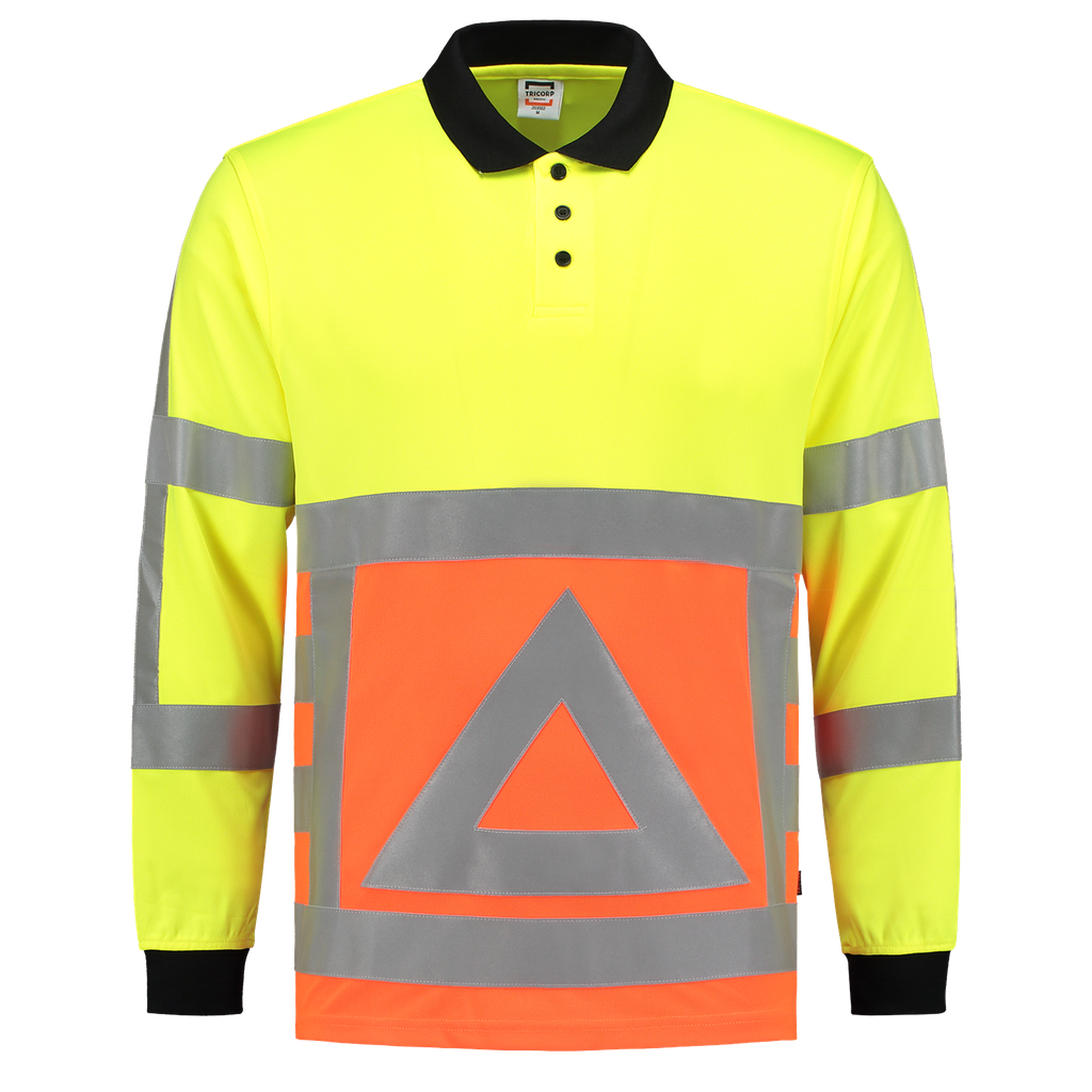 [203002OrangeYellowXS] Tricorp - Poloshirt Verkeersregelaar Lange Mouw (XS)