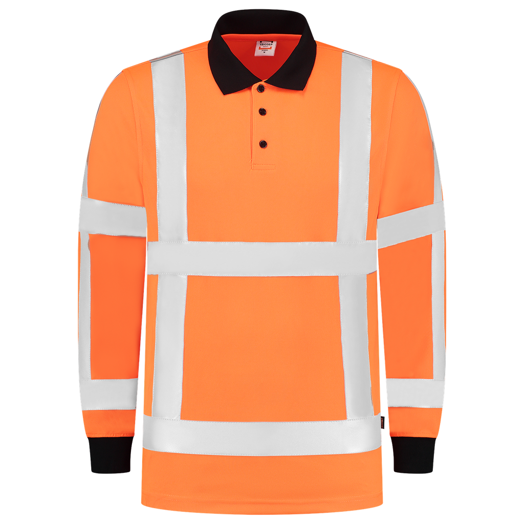 [203005FluororangeXS] Tricorp - Poloshirt RWS Birdseye Lange Mouw (XS, Fluororange)