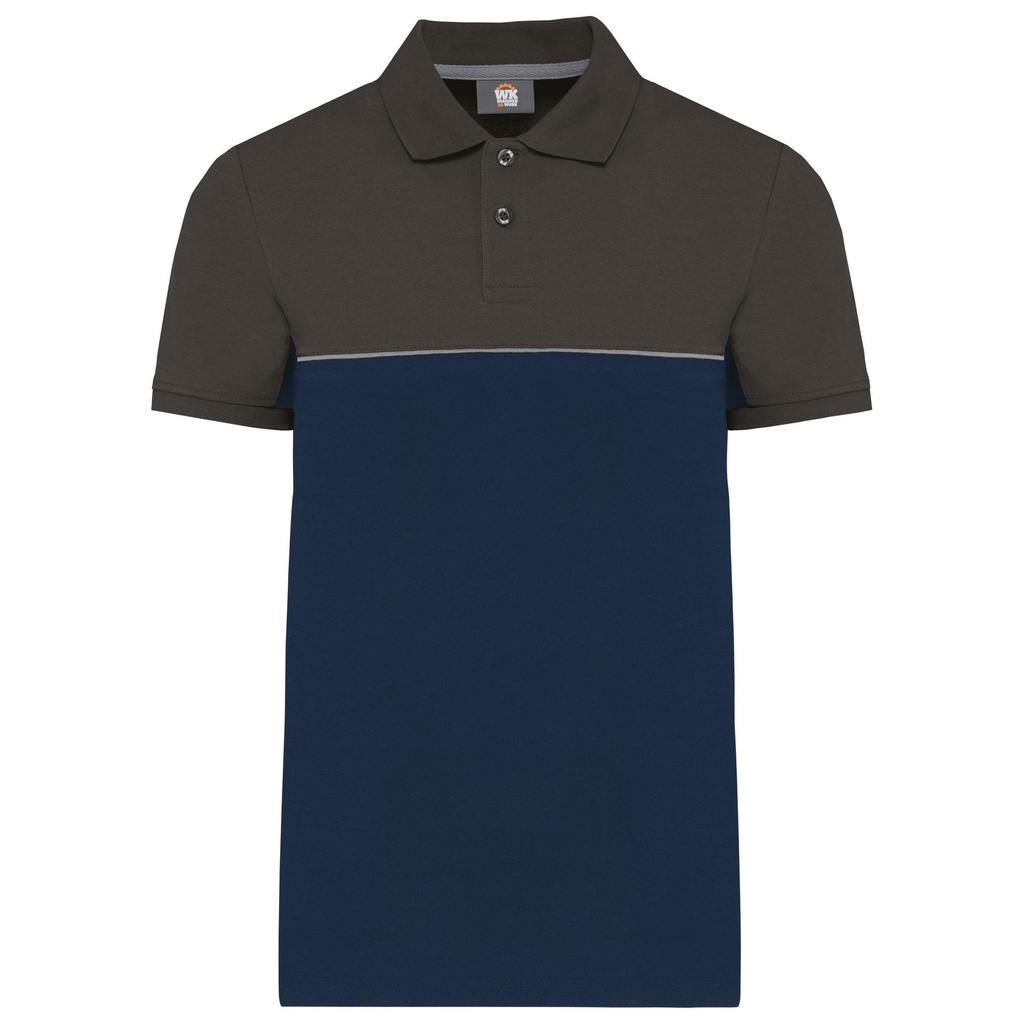 [WK210_77081_77063] WK210 - Ecologische Unisex Polo Met Korte Mouwen In Twee Kleuren (XS, Navy / Dark Grey)