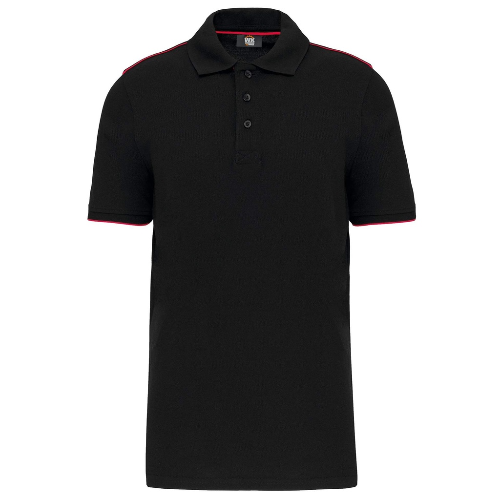 [WK270_67174_67164] WK270 - Contrasterende Polo Day To Day Korte Mouwen (S, Black / Red)