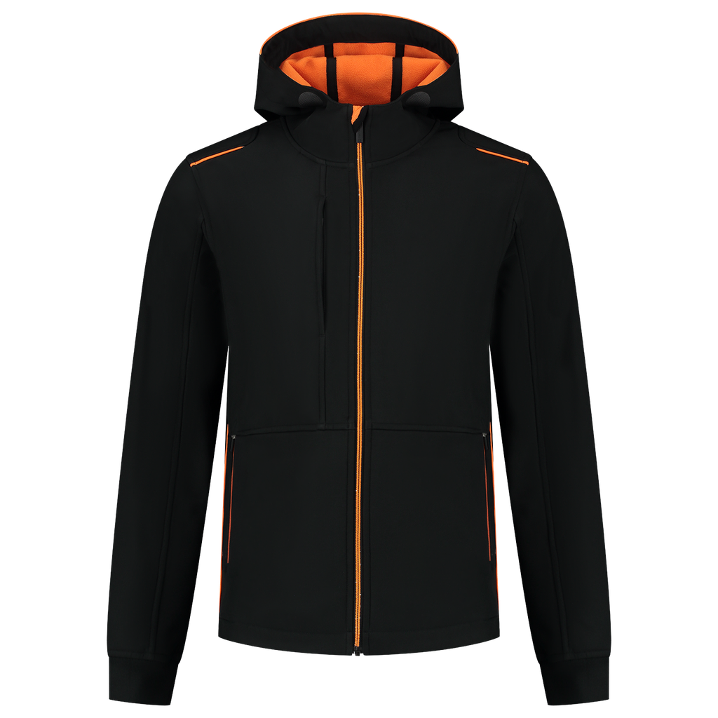 [402705BlackOrangeXS] Tricorp - Softshell Capuchon Accent (XS, BlackOrange)